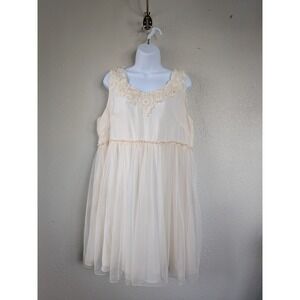 Pretty Angel Dress Large Lace Trim Tulle Overlay Boho Romantic Fairy‎ Whimsical